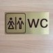 Металева табличка на туалет WC &laquo;Чоловічий та Жіночий&raquo; спільна, розмір 200х100 мм TAB028 фото 2