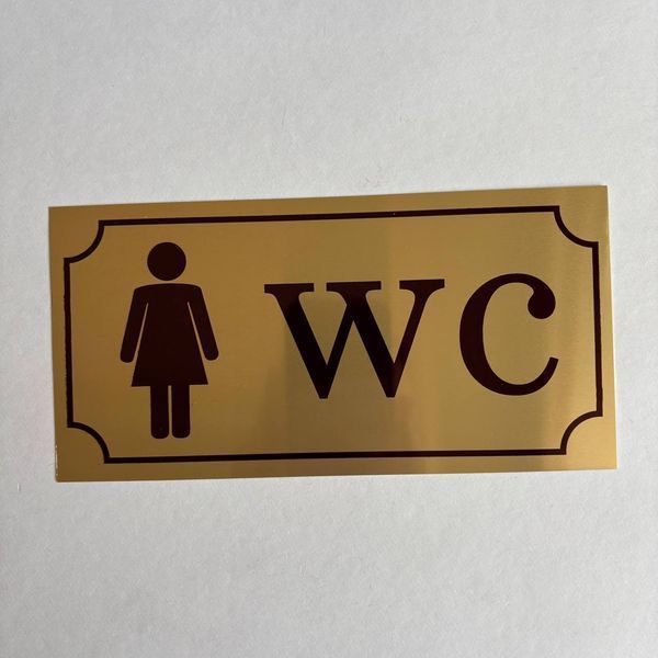 Металева табличка &laquo;Жіночий туалет WC&raquo; у класичній рамці, розмір 200х100 мм TAB029 фото