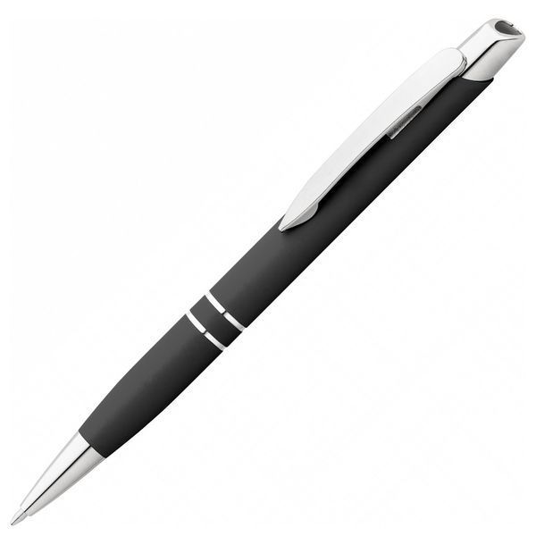 Ручка алюмінієва Marieta Soft Touch з індивідуальним гравіюванням Чорний PEN049 фото