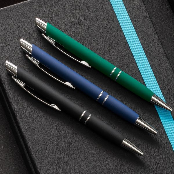 Ручка алюмінієва Marieta Soft Touch з індивідуальним гравіюванням Чорний PEN049 фото