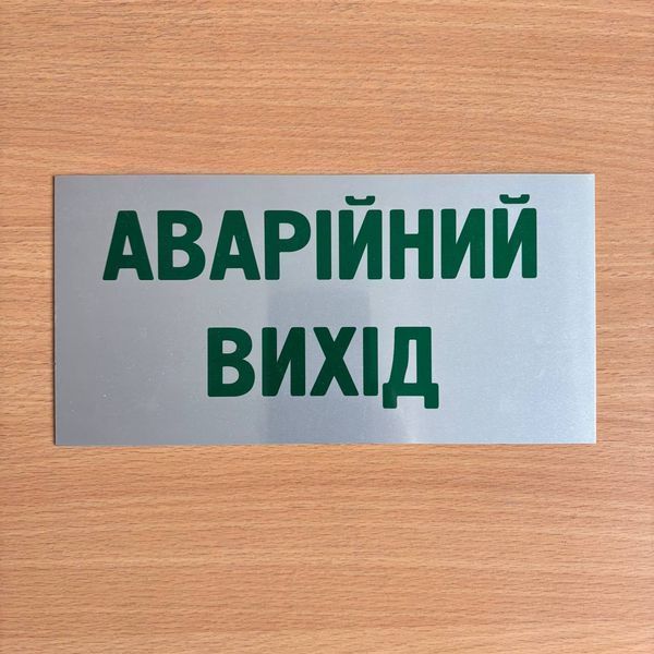 Металева табличка на двері АВАРІЙНИЙ ВИХІД, розмір 200х100 мм TAB010 фото
