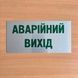 Металева табличка на двері АВАРІЙНИЙ ВИХІД, розмір 200х100 мм TAB010 фото 2