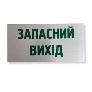 Металева табличка на двері ЗАПАСНИЙ ВИХІД, розмір 200х100 мм TAB011 фото
