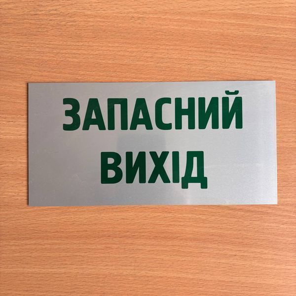 Металева табличка на двері ЗАПАСНИЙ ВИХІД, розмір 200х100 мм TAB011 фото
