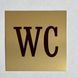 Металева табличка на туалет WC, розмір 80х80 мм TAB016 фото 2